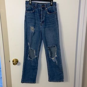 Straight Leg distressed jean